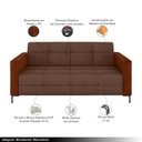 Ver imagem 3 de Sofá Living Decorativo Houston 2 Lugares 200cm Pés em Metal Veludo/ Pu Marrom/ Marrom G33 - Gran Bel