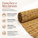 Ver mais imagens de Esteira de Bambu Inteiro Natural Divisória 5MT X 1MT para Pergolado Decoração Cortinas
