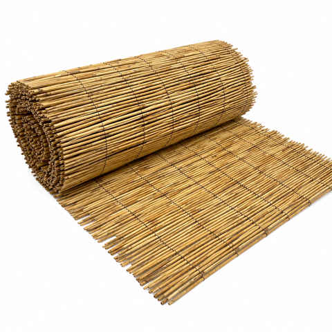 Esteira de Bambu Inteiro Natural Divisória 5MT X 1MT para Pergolado Decoração Cortinas