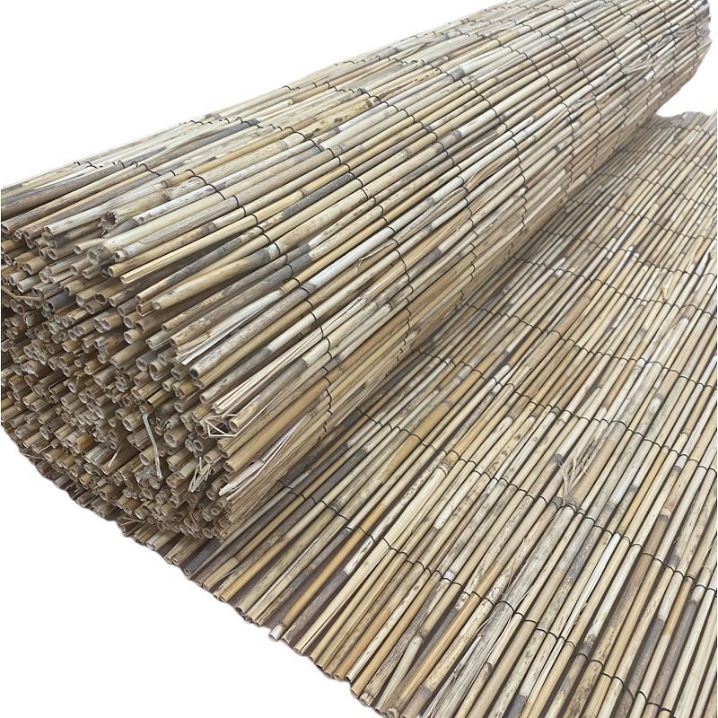 Esteira de Bambu Inteiro Natural Divisória 5mt x 1mt para Pergolado Decoração Cortinas Decore Fácil 