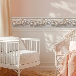 Faixa Decorativa Adesiva (autocolante) - Relevo Floral 3 - 3