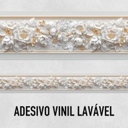 Faixa Decorativa Adesiva (autocolante) - Relevo Floral 3 - 2