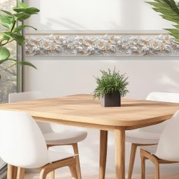 Faixa Decorativa Adesiva (autocolante) - Relevo Floral 3 - 4