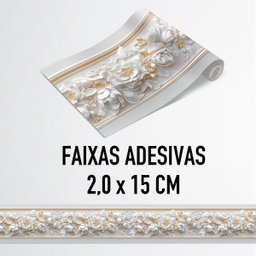 Faixa Decorativa Adesiva (autocolante) - Relevo Floral 3 - 5