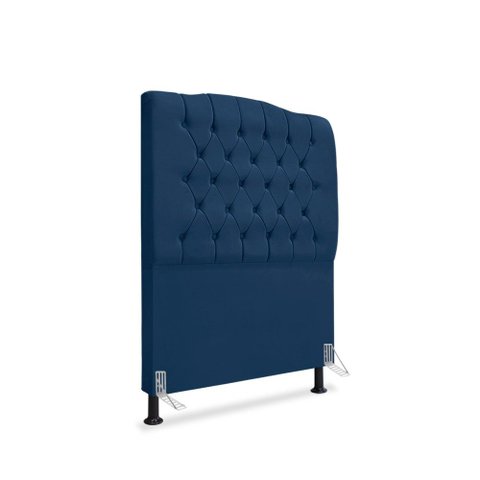 Cabeceira de Cama Box Solteiro 90 cm Dunas Azul Marinho