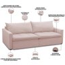 Sofá Cama Retrátil Reclinável 208cm Lari F04 Veludo Rosê - 8