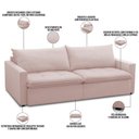 Ver mais imagens de Sofá Cama Retrátil Reclinável 208cm Lari F04 Veludo Rosê