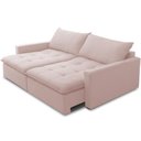 Ver imagem 3 de Sofá Cama Retrátil Reclinável 208cm Lari F04 Veludo Rosê