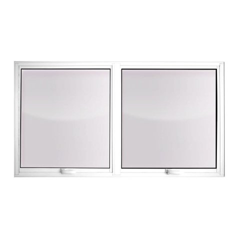 Vitrô Alumínio Branco Maxim Ar 2 Seções Horizontal - 60x120