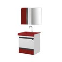 Ver imagem 2 de Gabinete de Banheiro com Espelheira Kit Natal 55,0cm x 40,5cm x 57,0cm Branco/Vermelho