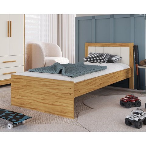 Cama Infantil Babá 100% MDF Margo Espresso Móveis Marrom/Branco Brilho/Amêndoa