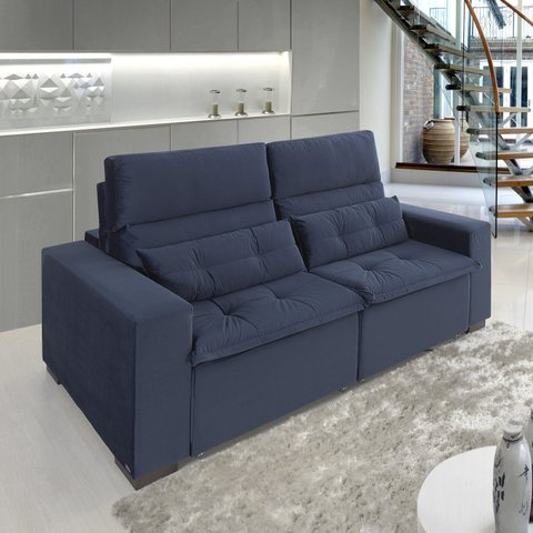 Sofá Retrátil e Reclinável 2 Lugares 240cm Essence Azul