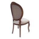 Ver imagem 4 de 3 Cadeira Medalhão Madeira Entalhada com Tela Telinha Palhinha Poltrona Natural Provençal Indiana de