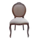 Ver imagem 2 de 3 Cadeira Medalhão Madeira Entalhada com Tela Telinha Palhinha Poltrona Natural Provençal Indiana de