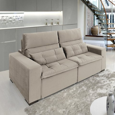 Sofá Retrátil e Reclinável 2 Lugares 220cm Essence Bege