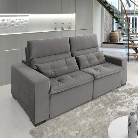 Sofá Retrátil e Reclinável 2 Lugares 220cm Essence Cinza