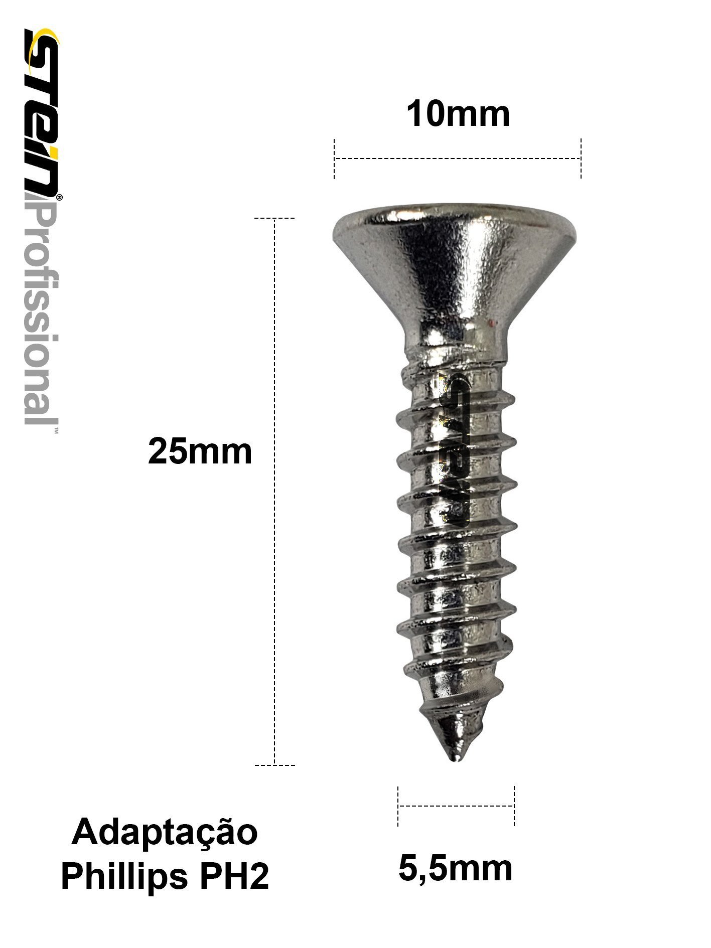 Parafuso Inox Auto Atarraxante Chata Phillips Stein 5,5x25 Caixa com 150 Peças - 6