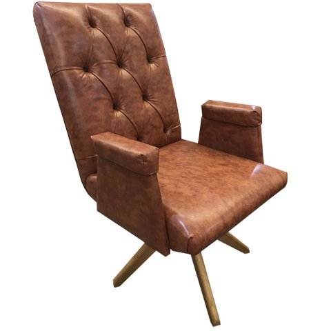Cadeira para Escritório Mabu Courissimo Nozes - Dominic Decor