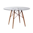 Ver imagem 2 de Jogo de Mesa Eiffel Redondo Tampo de Madeira 90cm Branco com 4 Cadeiras Katrina Cobre Assento Corano