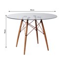 Ver imagem 4 de Jogo de Mesa Eiffel Redondo Tampo de Madeira 90cm Branco com 4 Cadeiras Katrina Cobre Assento Corano