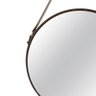 Espelho Adnet Redondo Preto com Alça de Couro 57,5x36 cm - Indo Decorar - 3