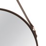 Espelho Adnet Redondo Preto com Alça de Couro 57,5x36 cm - Indo Decorar - 4