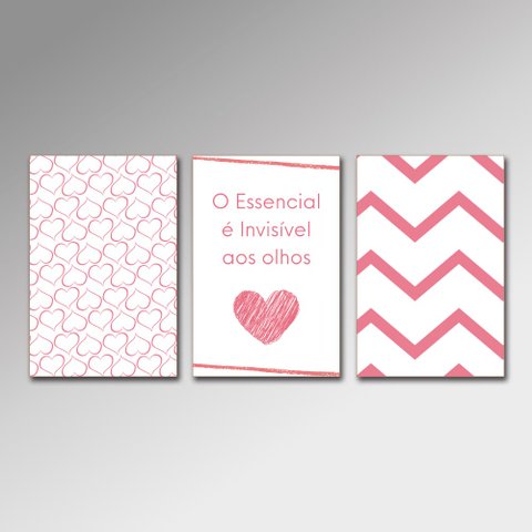 Placa Decorativa - o Essencial É Invisível Arte Destaque 30 X 40 Cm