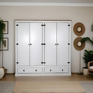 Guarda-roupa 04 Portas e 02 Gavetas Mdf/madeira Maciça