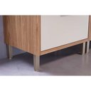 Ver imagem 7 de Gabinete P/pia Cozinha Balcão Eloise C/4 Gavetas e 1 Porta Basculante Riscada C/tampo 120 Cm Freijo