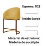 Kit 2 Banco Banqueta Poltrona Mia Base de Metal Bronze Suede Cor:amarelo - 3