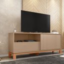 Ver imagem 1 de Rack para TV até 55 Polegadas 150cm Porta com Textura Microrripada Cavalete Mondrian 1.5 Marrom