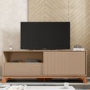 Ver imagem 3 de Rack para TV até 55 Polegadas 150cm Porta com Textura Microrripada Cavalete Mondrian 1.5 Marrom