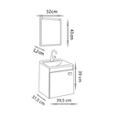 Ver imagem 4 de Kit Conjunto de Balcão para Banheiro Econômico 60cm Branco/preto Suspenso Fabribam