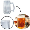 Kit 6 Caneca Chopp 380ml Vidro Resistente Alça Reforçada Churrasco Decoração Grosso Resistente Queda - 1