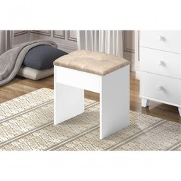 Banqueta de Penteadeira Escrivaninha Branco Camarim Plus - 1