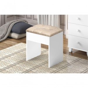 Banqueta de Penteadeira Escrivaninha Branco Camarim Plus