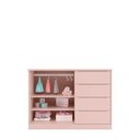 Ver imagem 3 de Conjunto Infantil Jade 3 Portas de Bater 4 Gavetas MDF Rose Semi Brilho Sallar Home