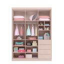 Ver imagem 6 de Conjunto Infantil Jade 3 Portas de Bater 4 Gavetas MDF Rose Semi Brilho Sallar Home