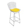 Banqueta Bertoia Cromada D80 Assento Sintético Amarelo - 1