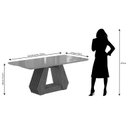 Ver imagem 3 de Mesa para Sala de Jantar Agata 180 x 90 cm com Tampo MDF/Vidro Cimol Nature/Off White