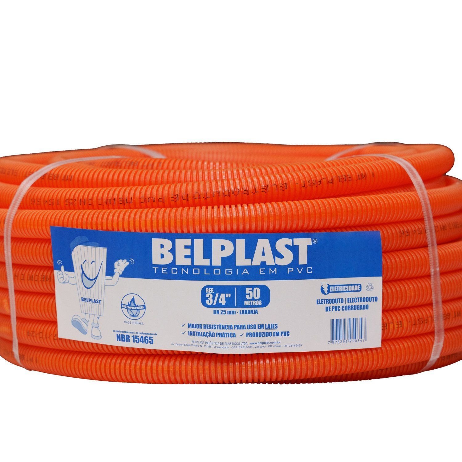 Eletroduto Corrugado em Pvc Reforçado 25mm X 50m (3/4’’) - Belplast ...