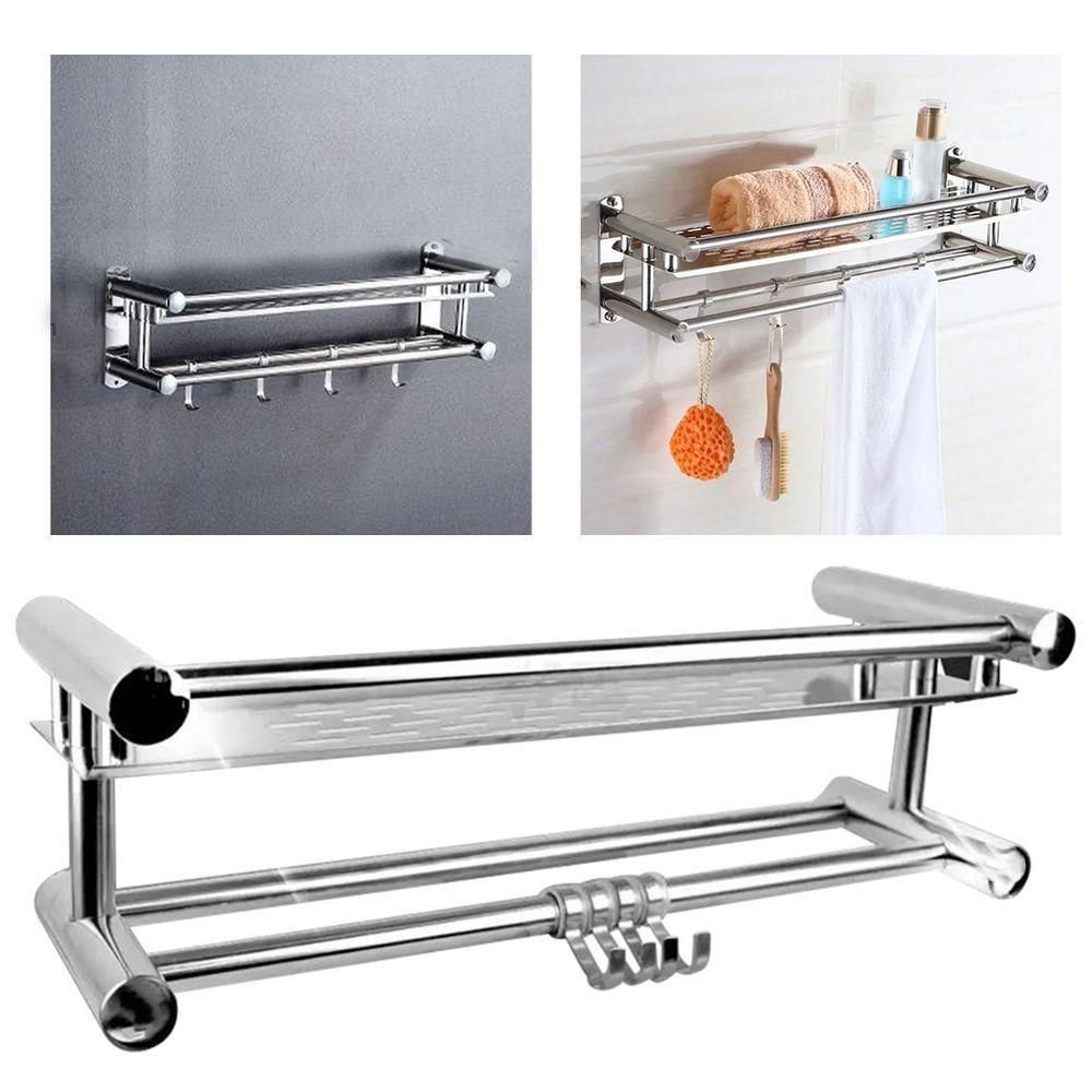 Organizador Banheiro Cozinha Multiuso Prateleira Gancho Resistente Suporte Condimentos Armazenamento - 2