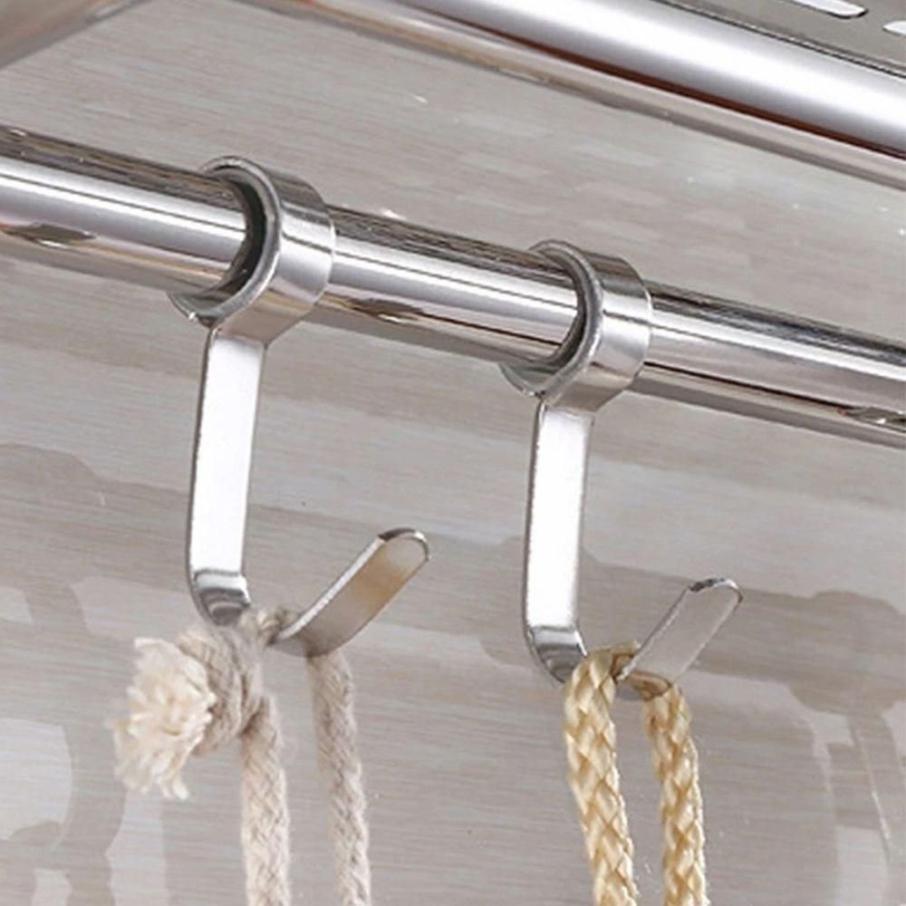 Organizador Banheiro Cozinha Multiuso Prateleira Gancho Resistente Suporte Condimentos Armazenamento - 3