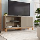 Ver imagem 1 de Rack para Tv até 55 Polegadas Porta com Textura Microrripada Pés Cavalete Mondrian 1.36