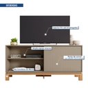 Ver imagem 5 de Rack para Tv até 55 Polegadas Porta com Textura Microrripada Pés Cavalete Mondrian 1.36