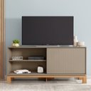 Ver imagem 2 de Rack para Tv até 55 Polegadas Porta com Textura Microrripada Pés Cavalete Mondrian 1.36