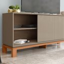 Ver imagem 3 de Rack para Tv até 55 Polegadas Porta com Textura Microrripada Pés Cavalete Mondrian 1.36