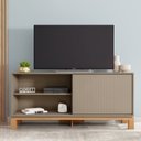 Ver imagem 3 de Rack para TV até 55 Polegadas 136cm Porta com Textura Microrripada Cavalete Mondrian 1.36 Marrom