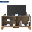 Ver imagem 7 de Rack para TV até 55 Polegadas 136cm Porta com Textura Microrripada Cavalete Mondrian 1.36 Marrom