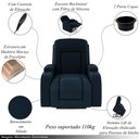 Ver imagem 3 de Poltrona do Papai Reclinável Sala de Cinema Crihs Elétrica Lift Elevação Veludo Azul G23 - Gran Belo